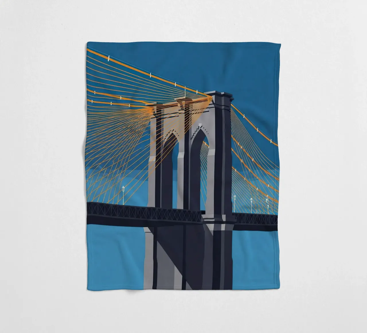 Iconic Cable-Stayed Bridge Fleecedecke von FlatPrint Studio