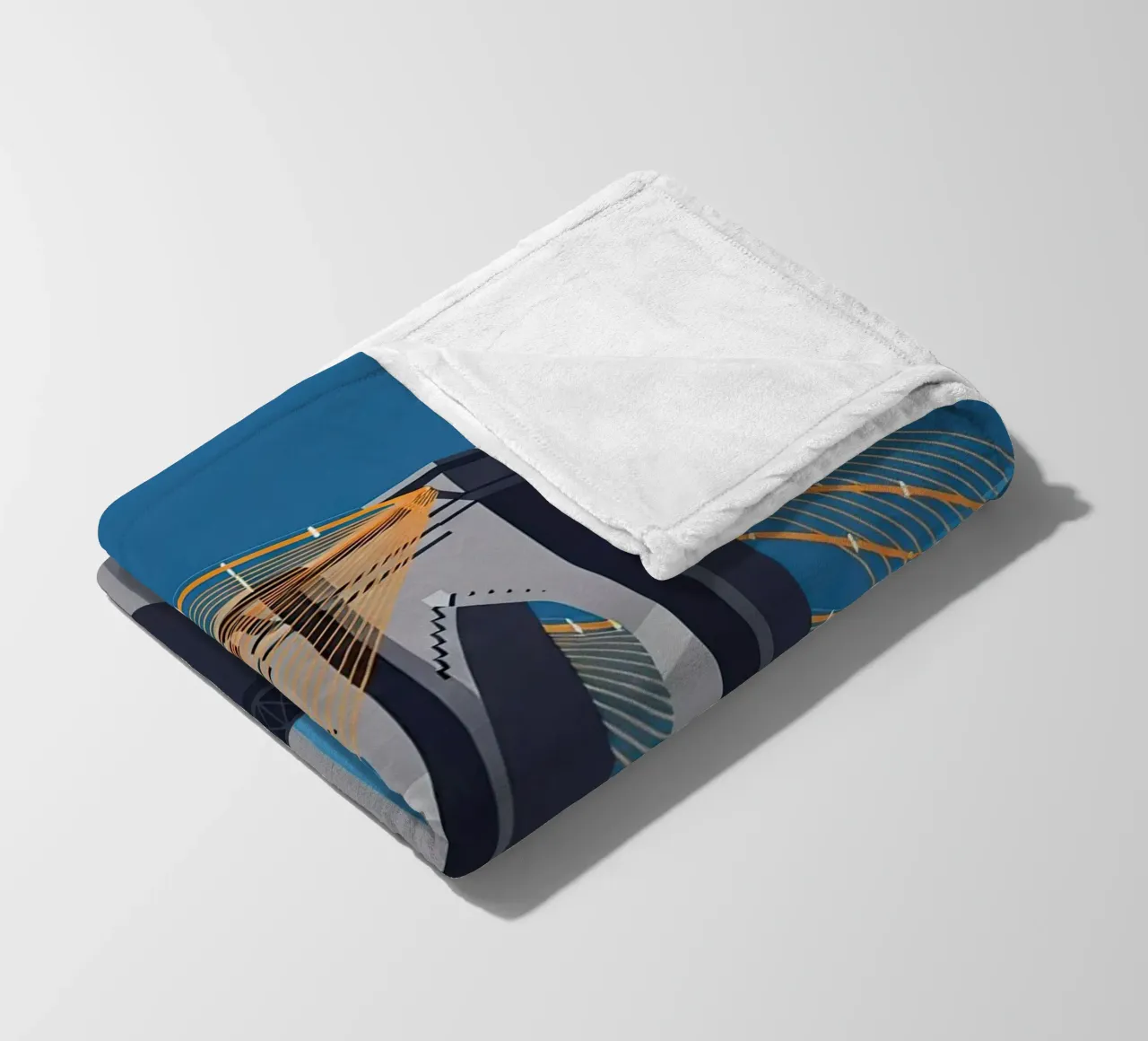 Iconic Cable-Stayed Bridge Fleecedecke von FlatPrint Studio