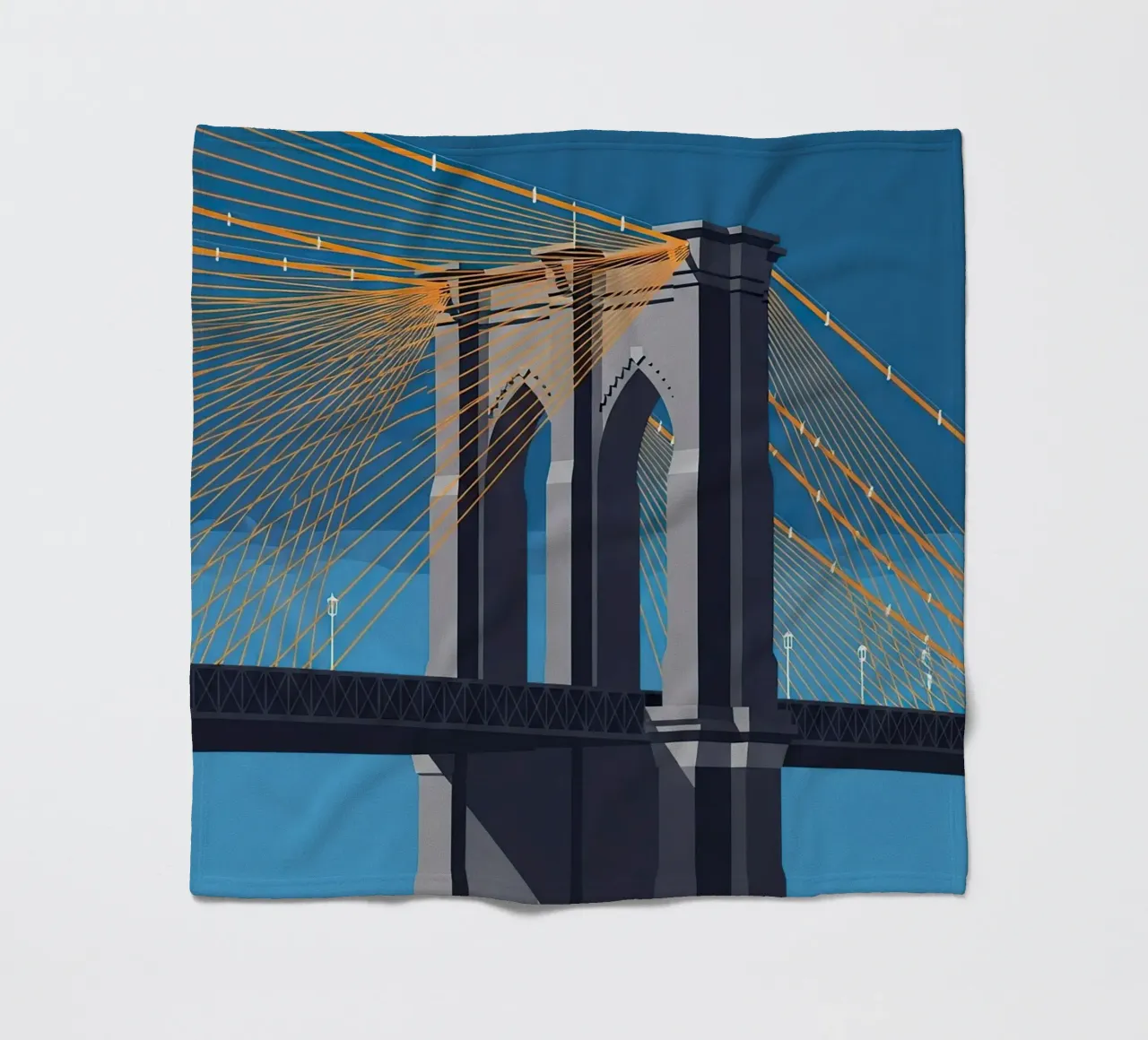 Iconic Cable-Stayed Bridge Fleecedecke von FlatPrint Studio