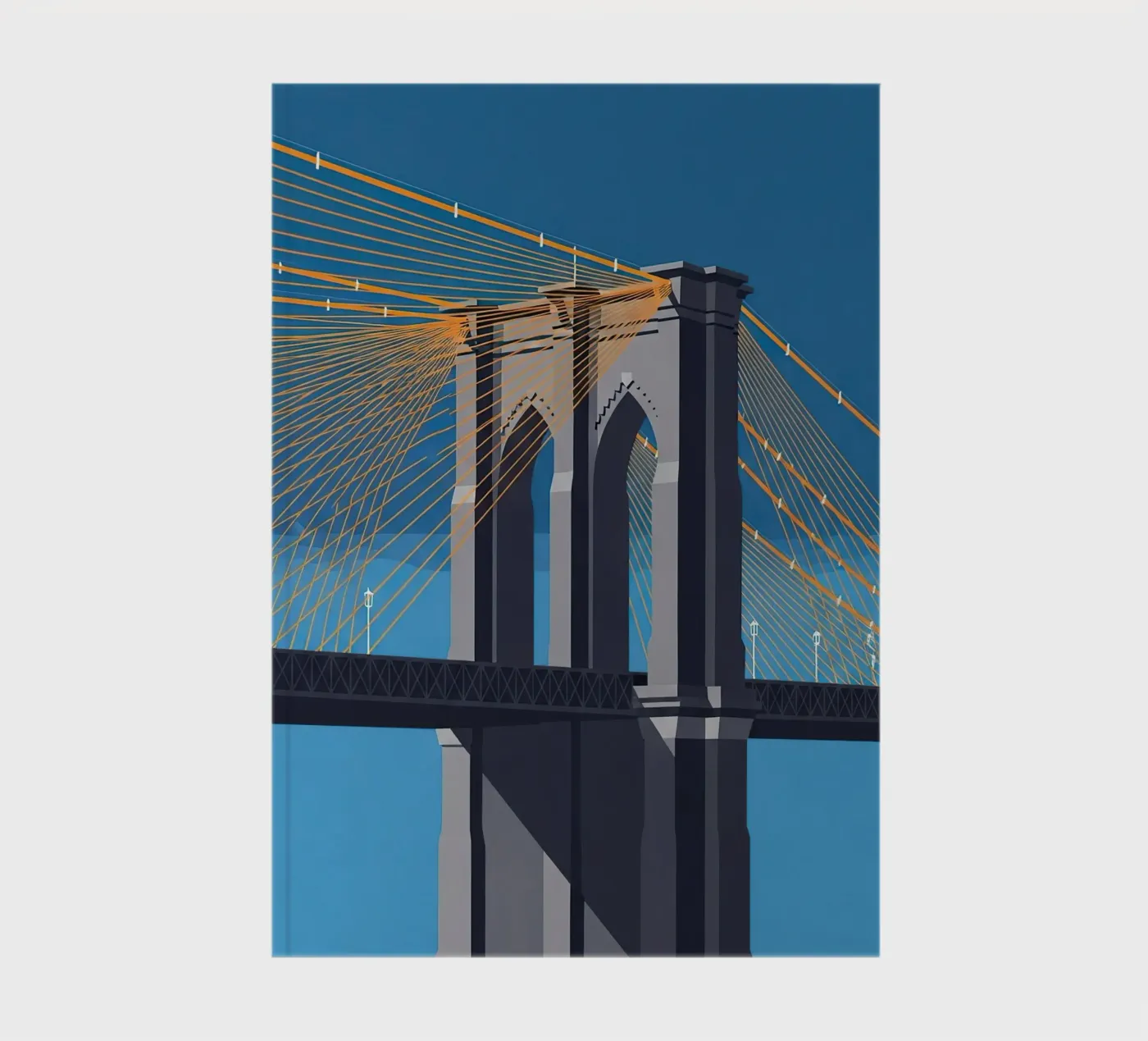 Iconic Cable-Stayed Bridge notebook by FlatPrint Studio