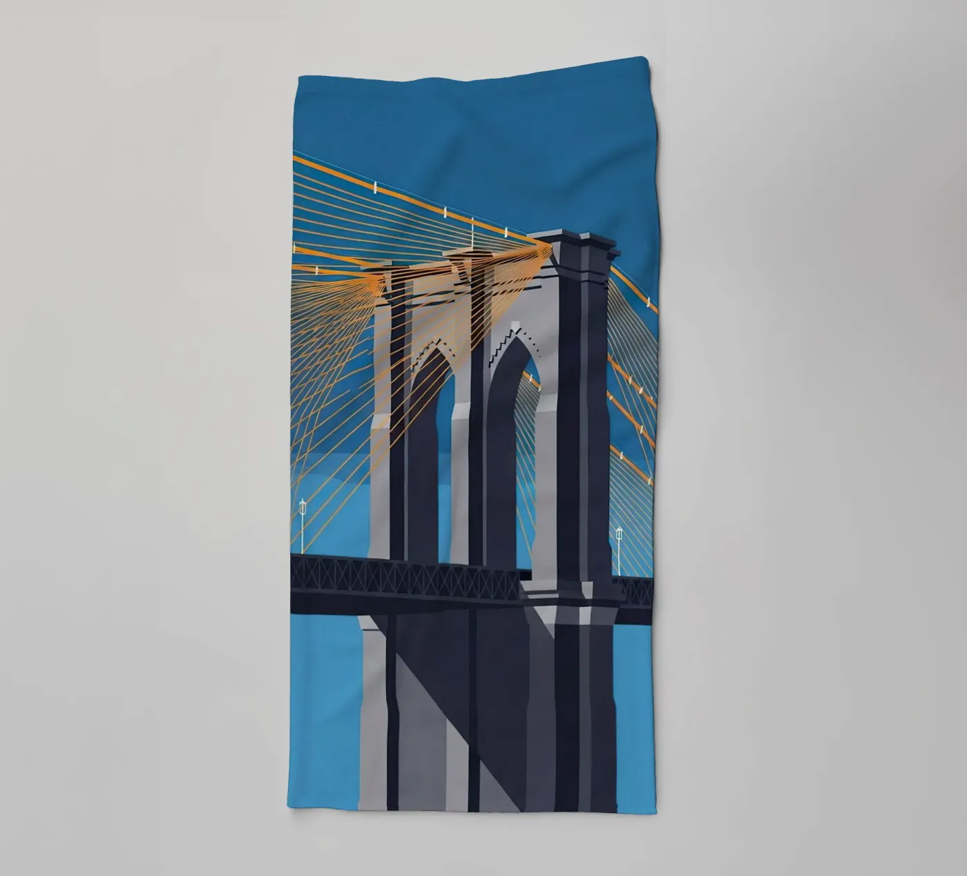 Iconic Cable-Stayed Bridge towel by FlatPrint Studio