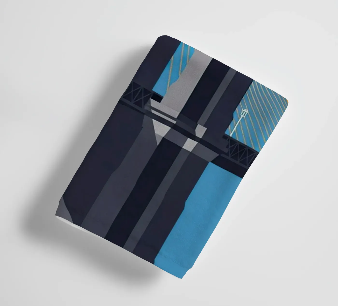 Iconic Cable-Stayed Bridge towel by FlatPrint Studio