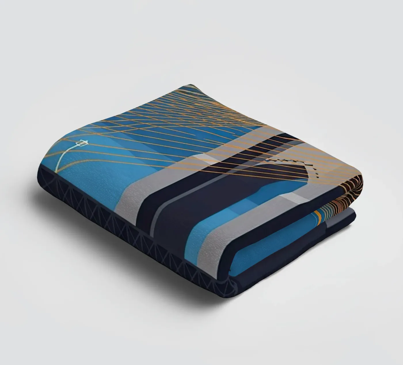 Iconic Cable-Stayed Bridge towel by FlatPrint Studio