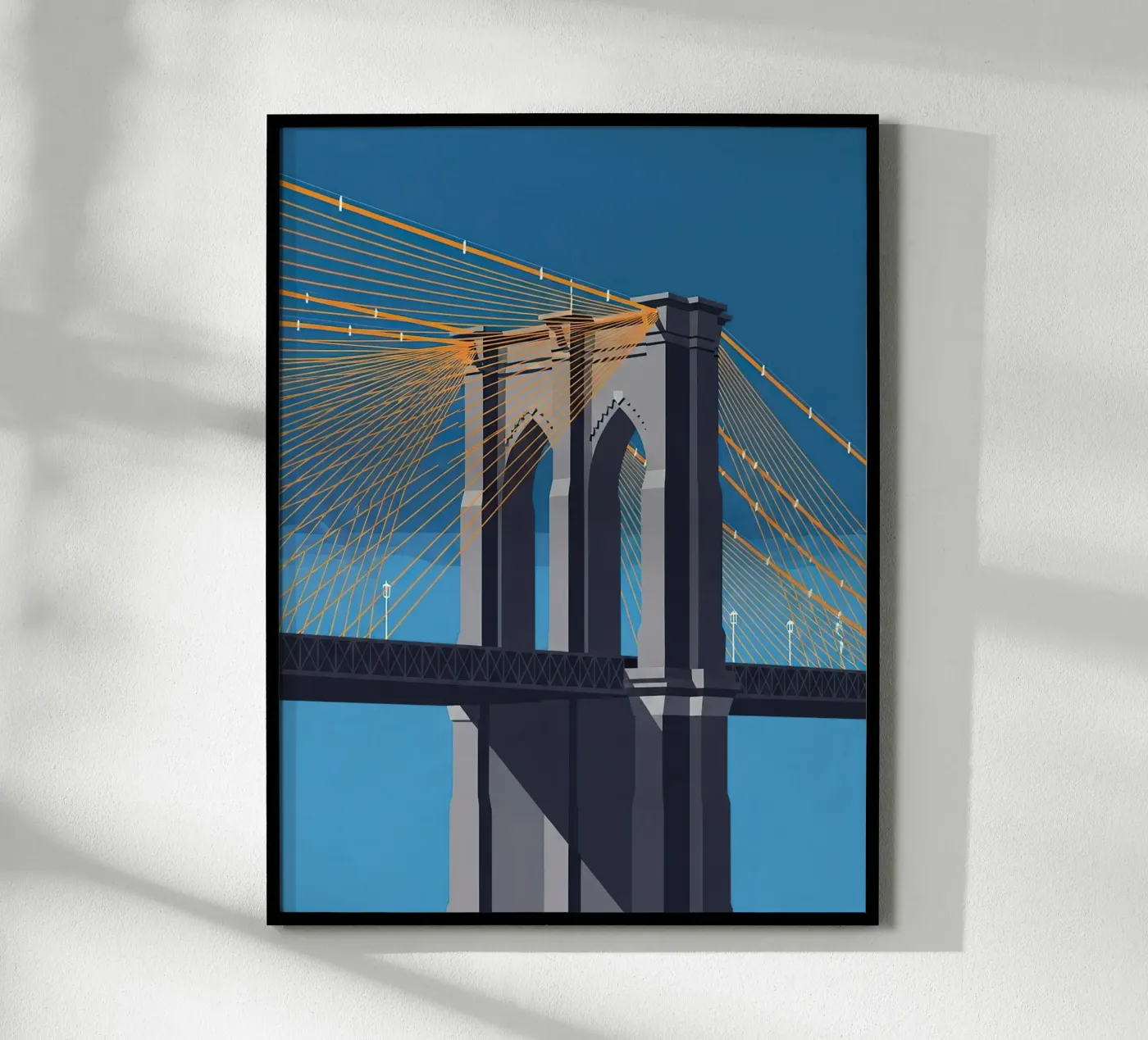 Iconic Cable-Stayed Bridge poster by FlatPrint Studio