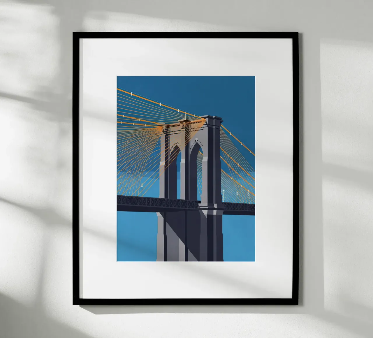 Iconic Cable-Stayed Bridge poster by FlatPrint Studio