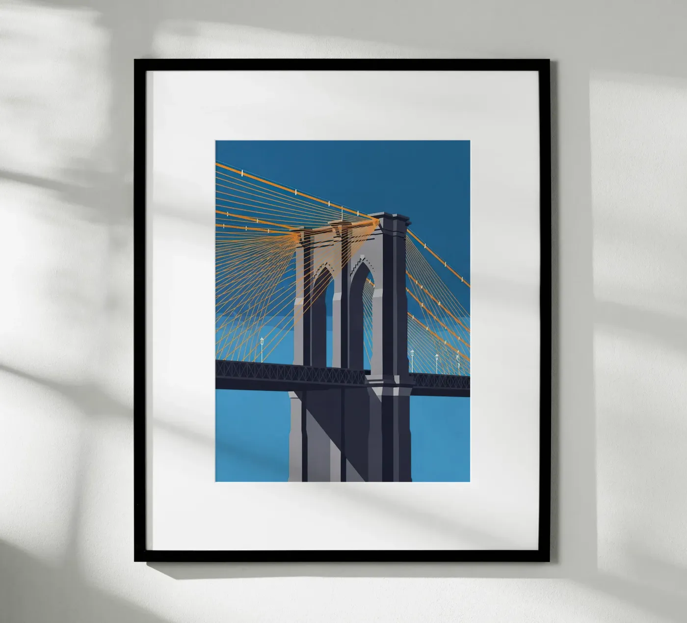 Iconic Cable-Stayed Bridge poster by FlatPrint Studio