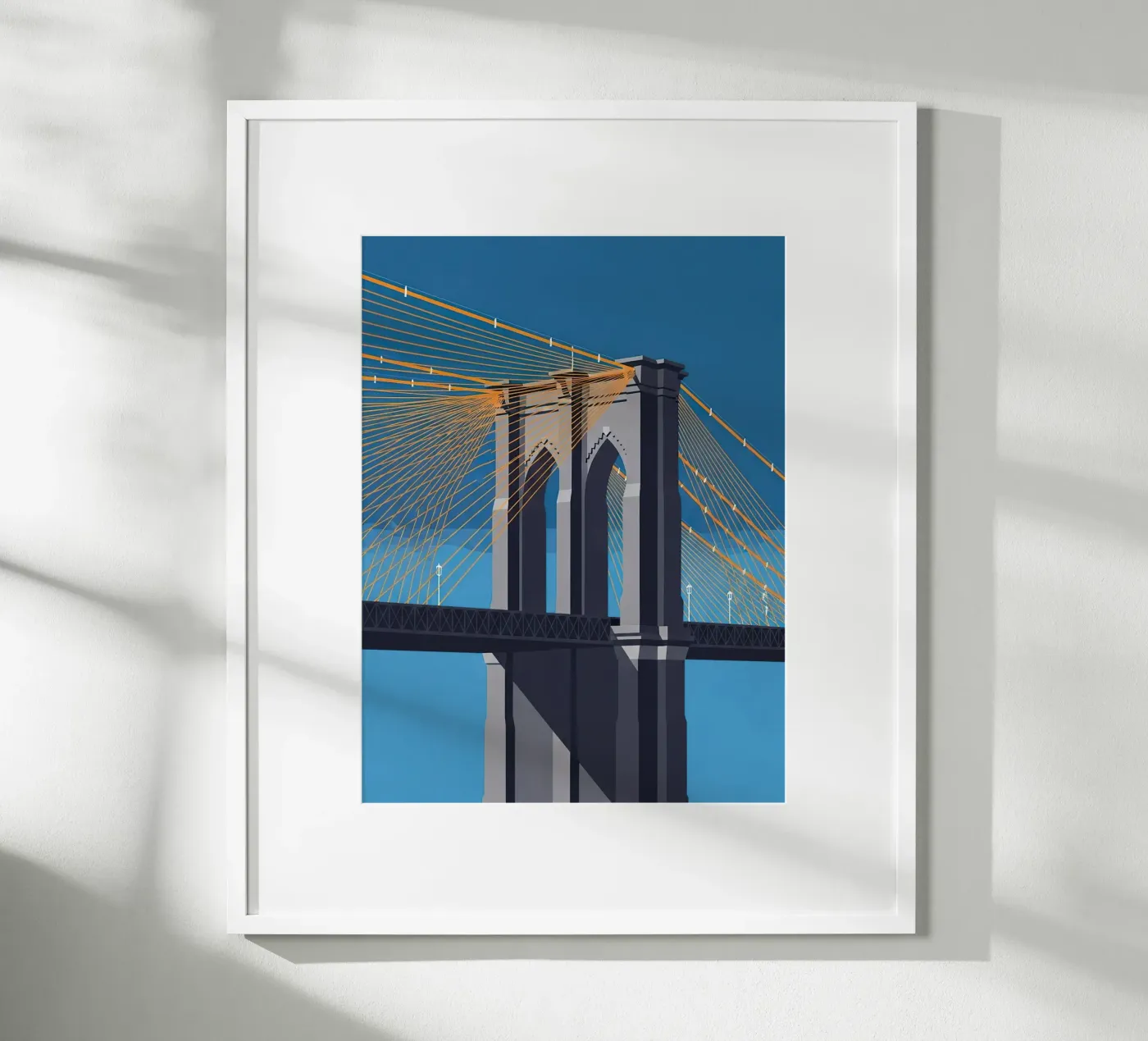 Iconic Cable-Stayed Bridge poster by FlatPrint Studio
