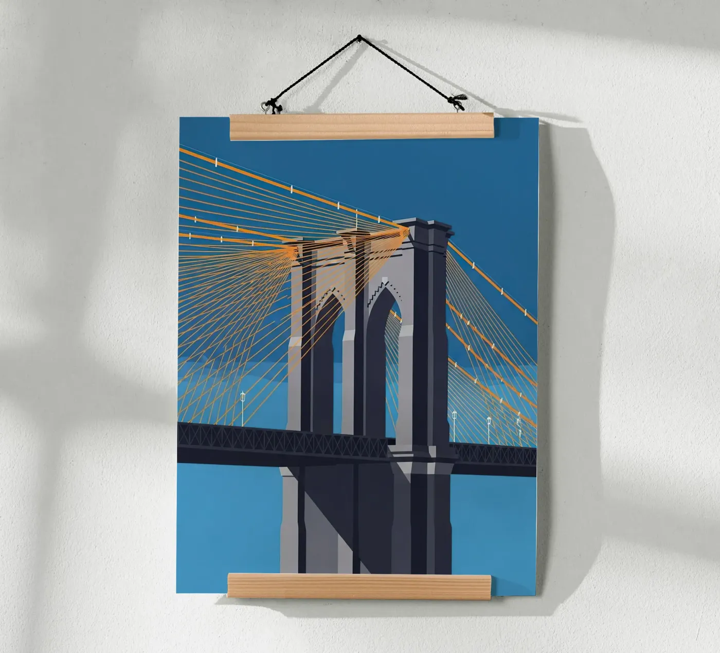 Iconic Cable-Stayed Bridge poster by FlatPrint Studio