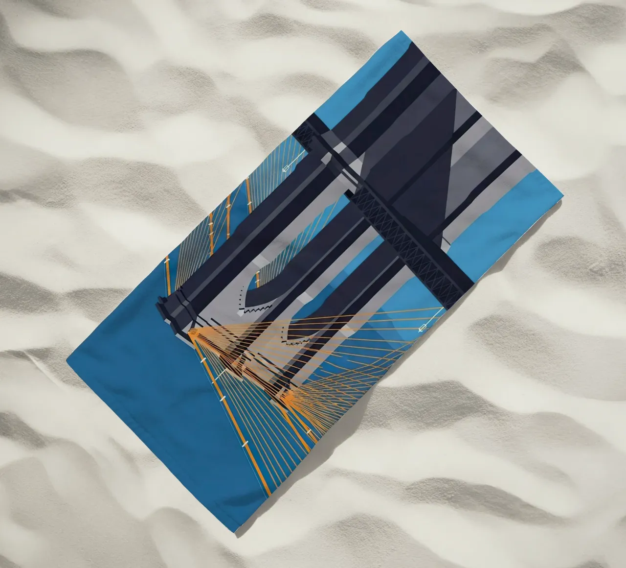 Iconic Cable-Stayed Bridge telo mare da FlatPrint Studio