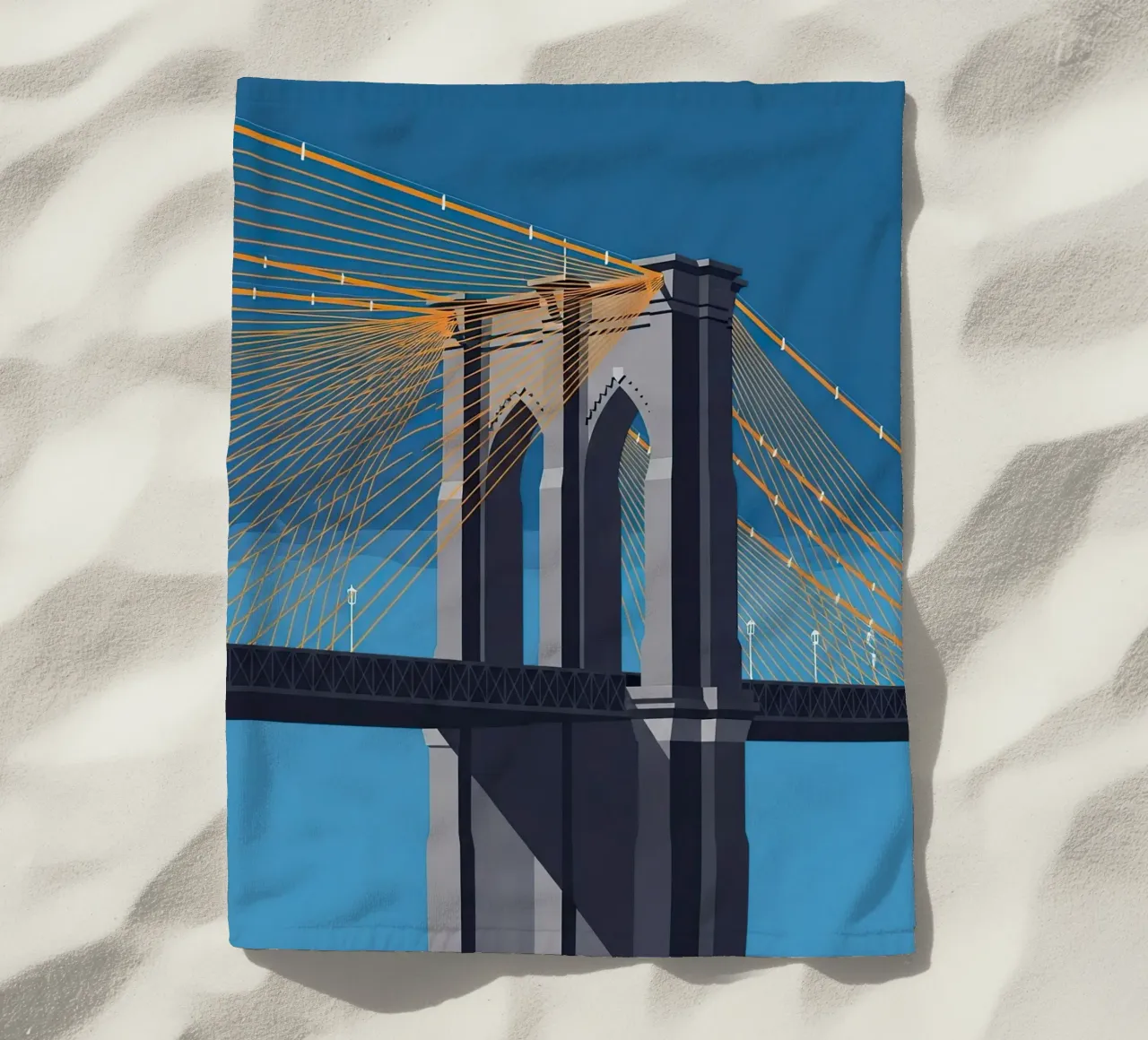 Iconic Cable-Stayed Bridge telo mare da FlatPrint Studio