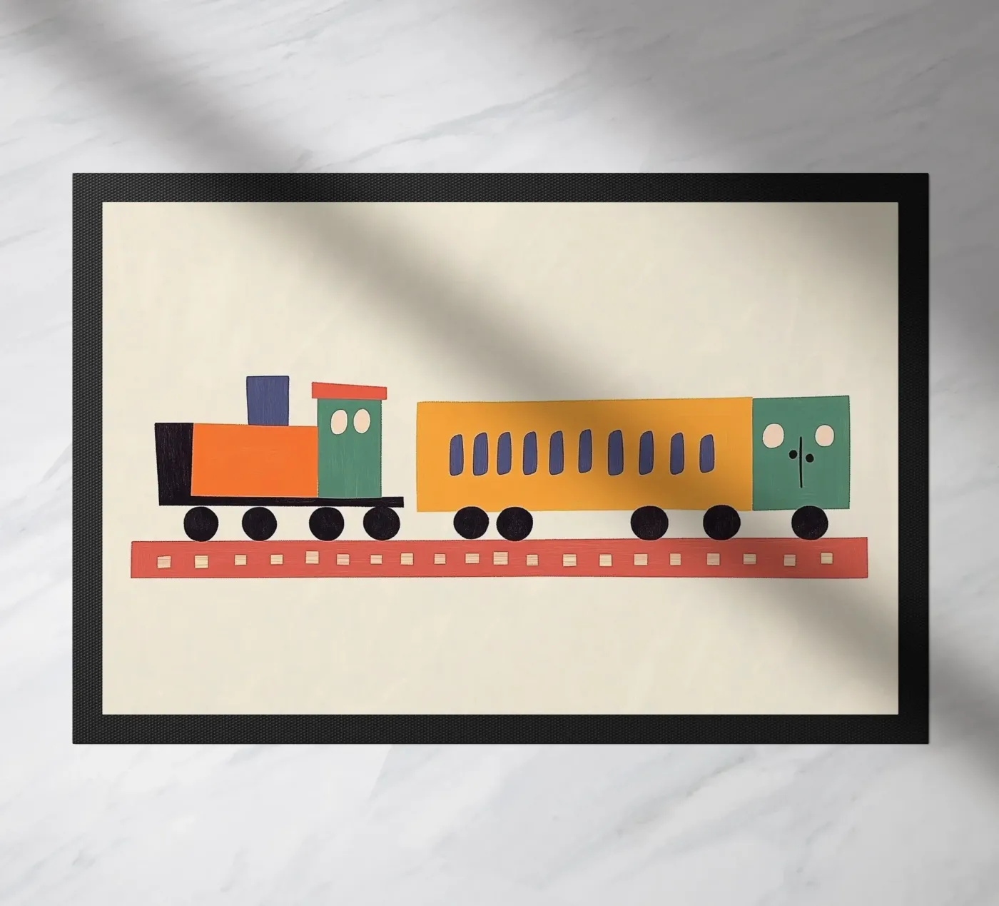 Colourful train paillasson de Little Art Lab