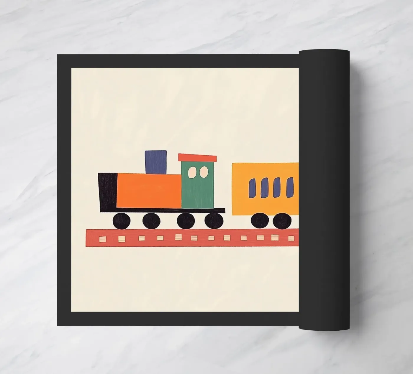 Colourful train paillasson de Little Art Lab