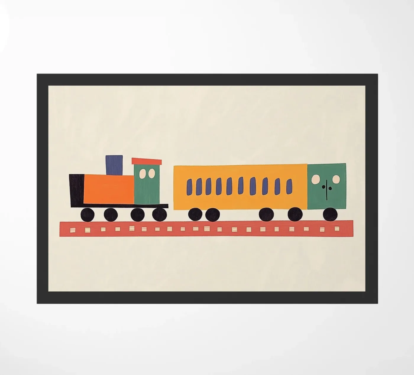 Colourful train paillasson de Little Art Lab