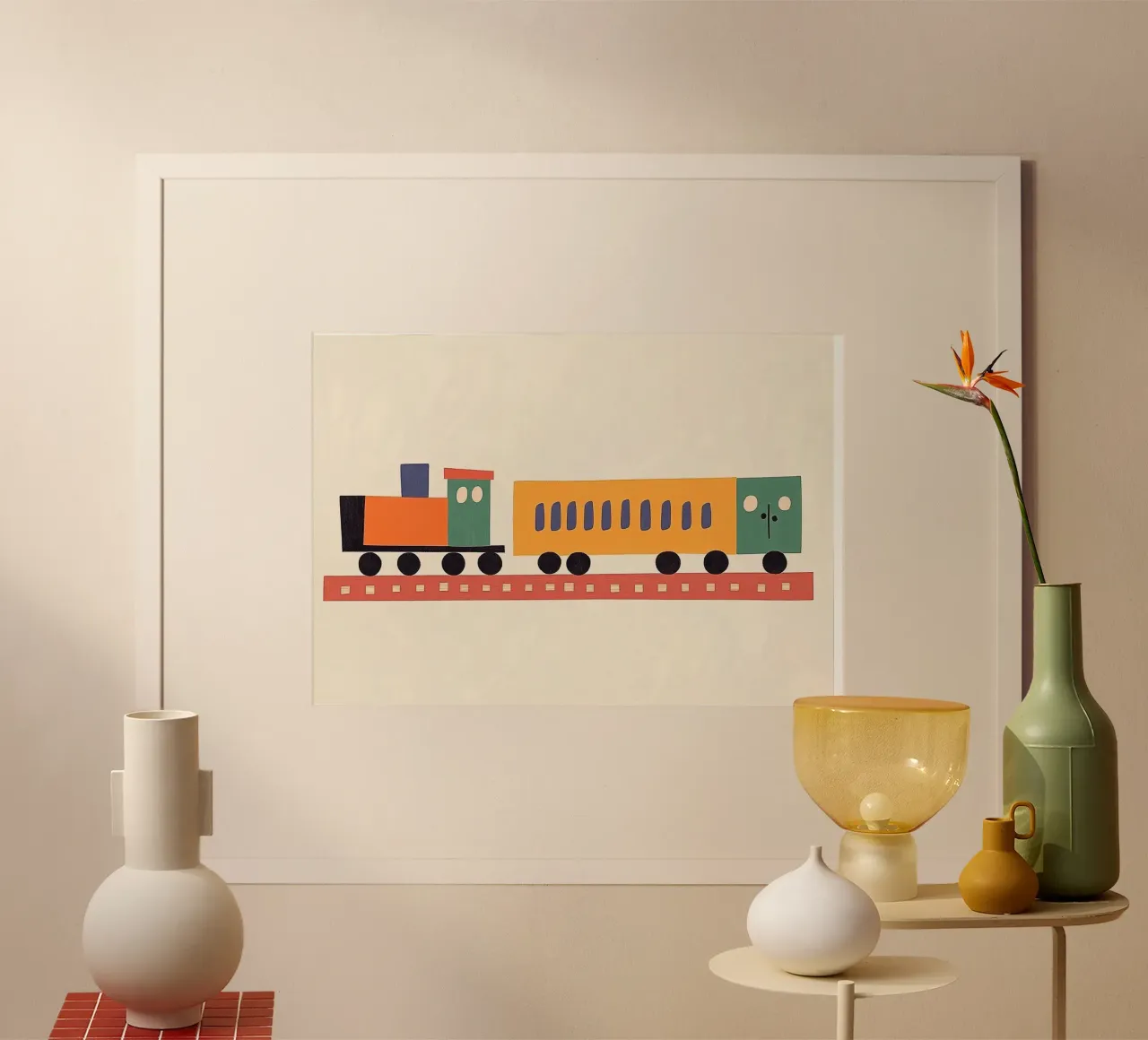 Train coloré poster de Little Art Lab