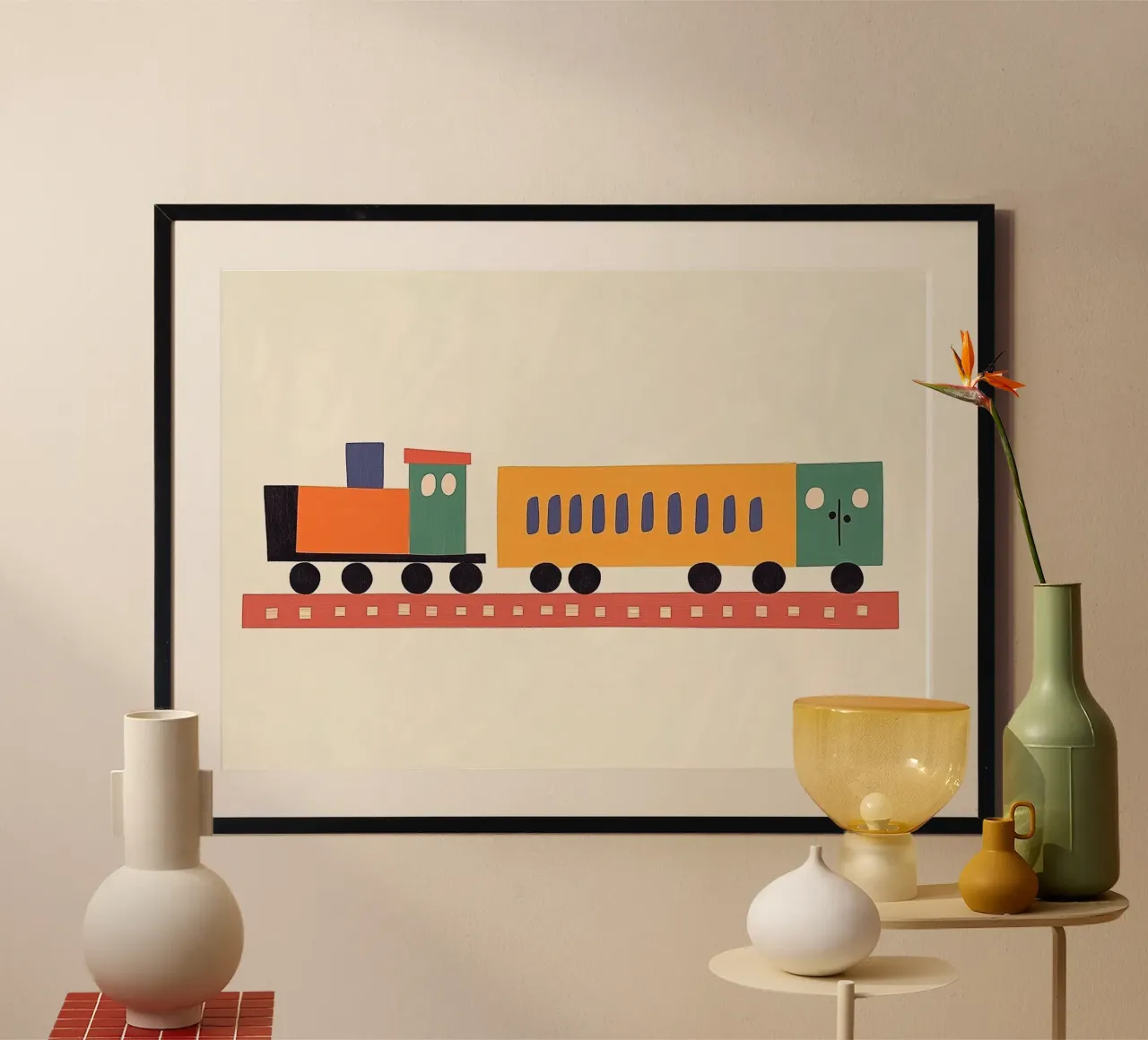 Train coloré poster de Little Art Lab