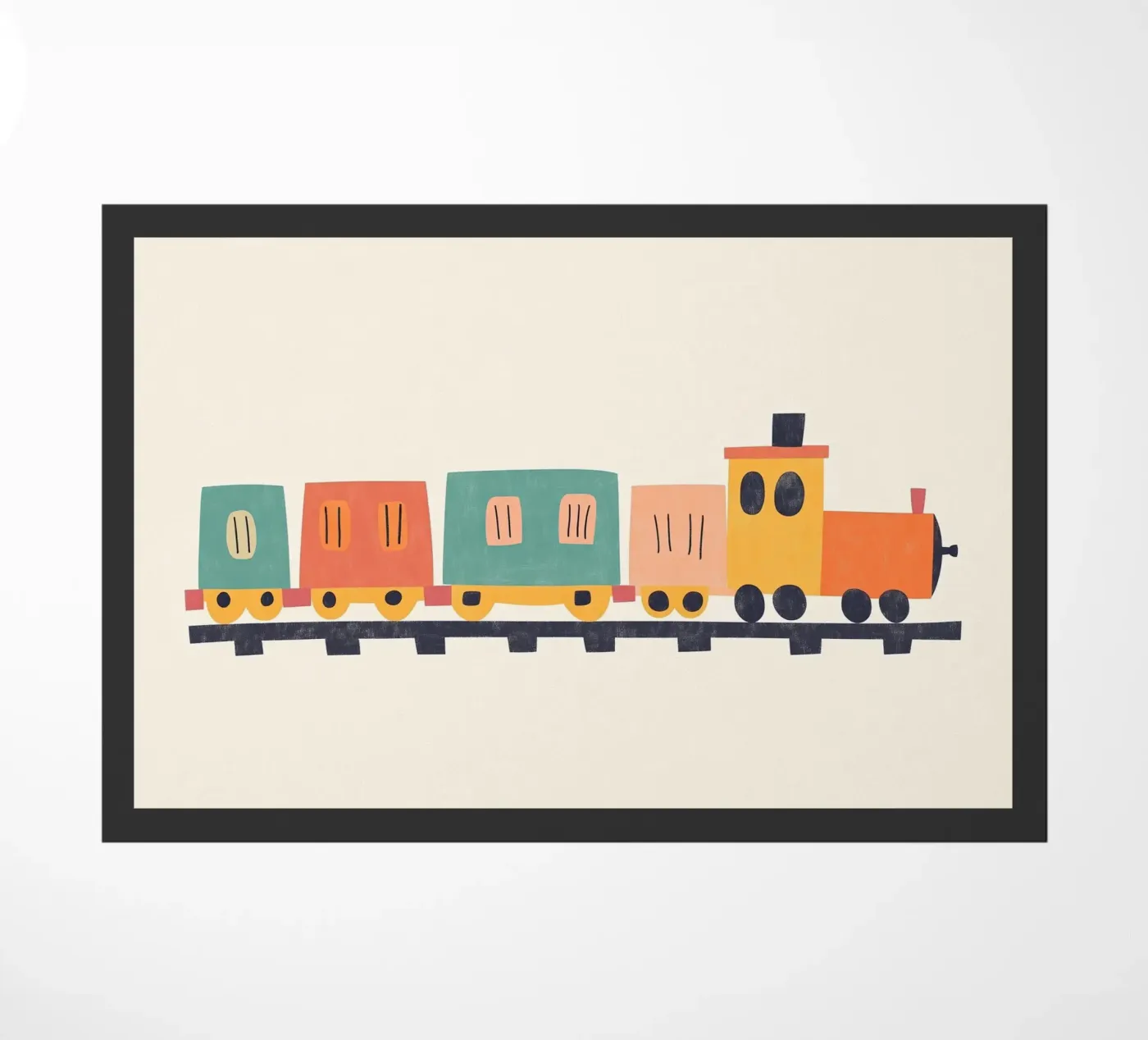Colourful train doormat by Little Art Lab