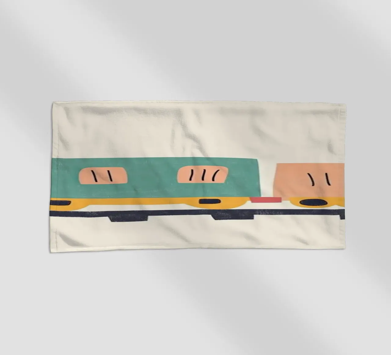 Treno colorato telo mare da Little Art Lab