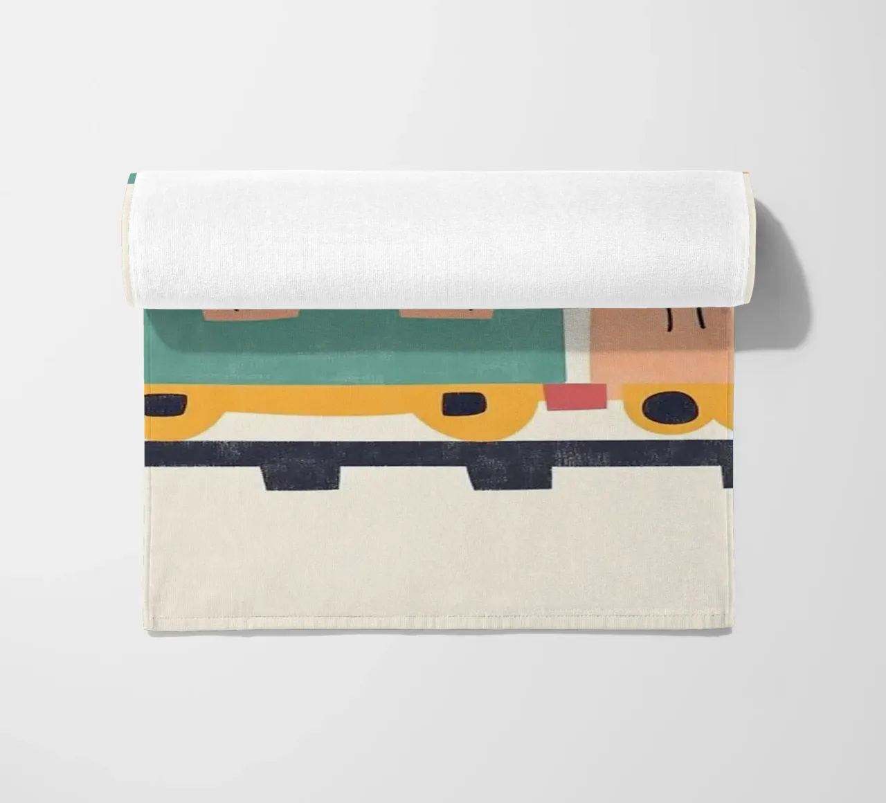 Treno colorato telo mare da Little Art Lab