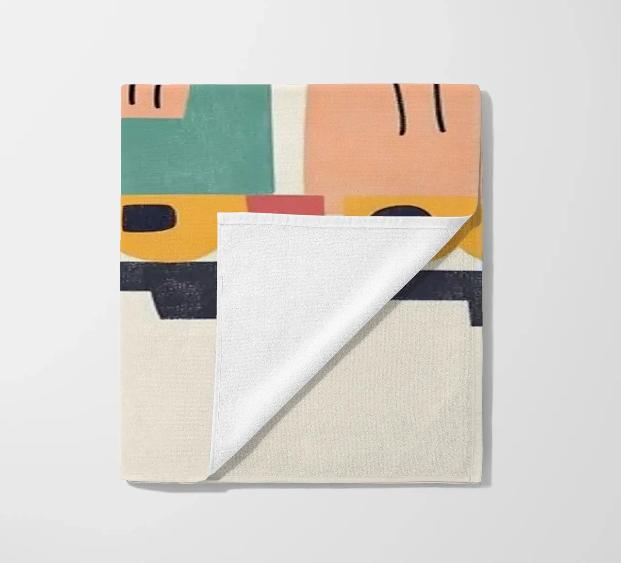 Treno colorato telo mare da Little Art Lab