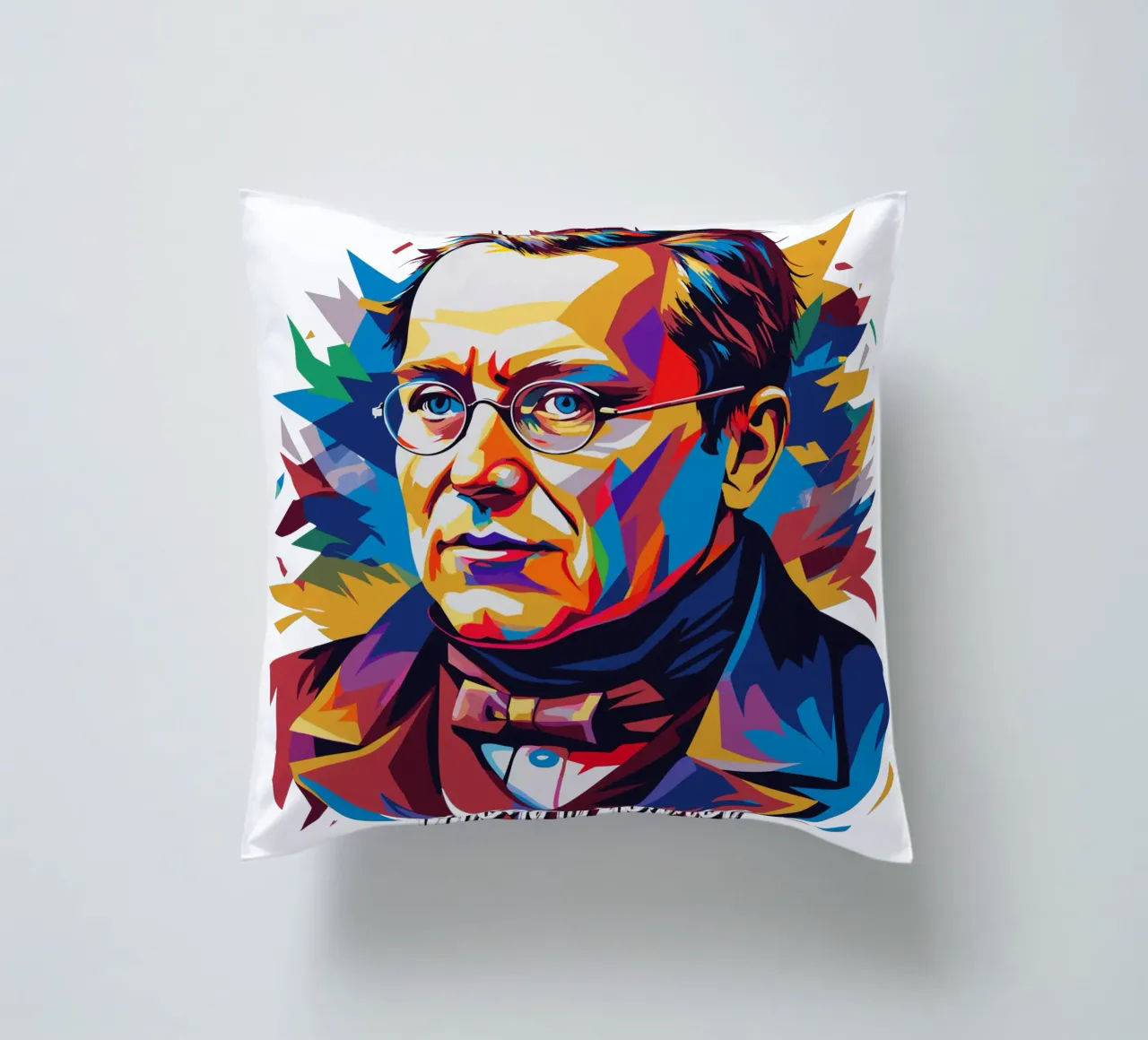 Gregor Mendel in WPAP Pop Art cuscino da vectorartnesia