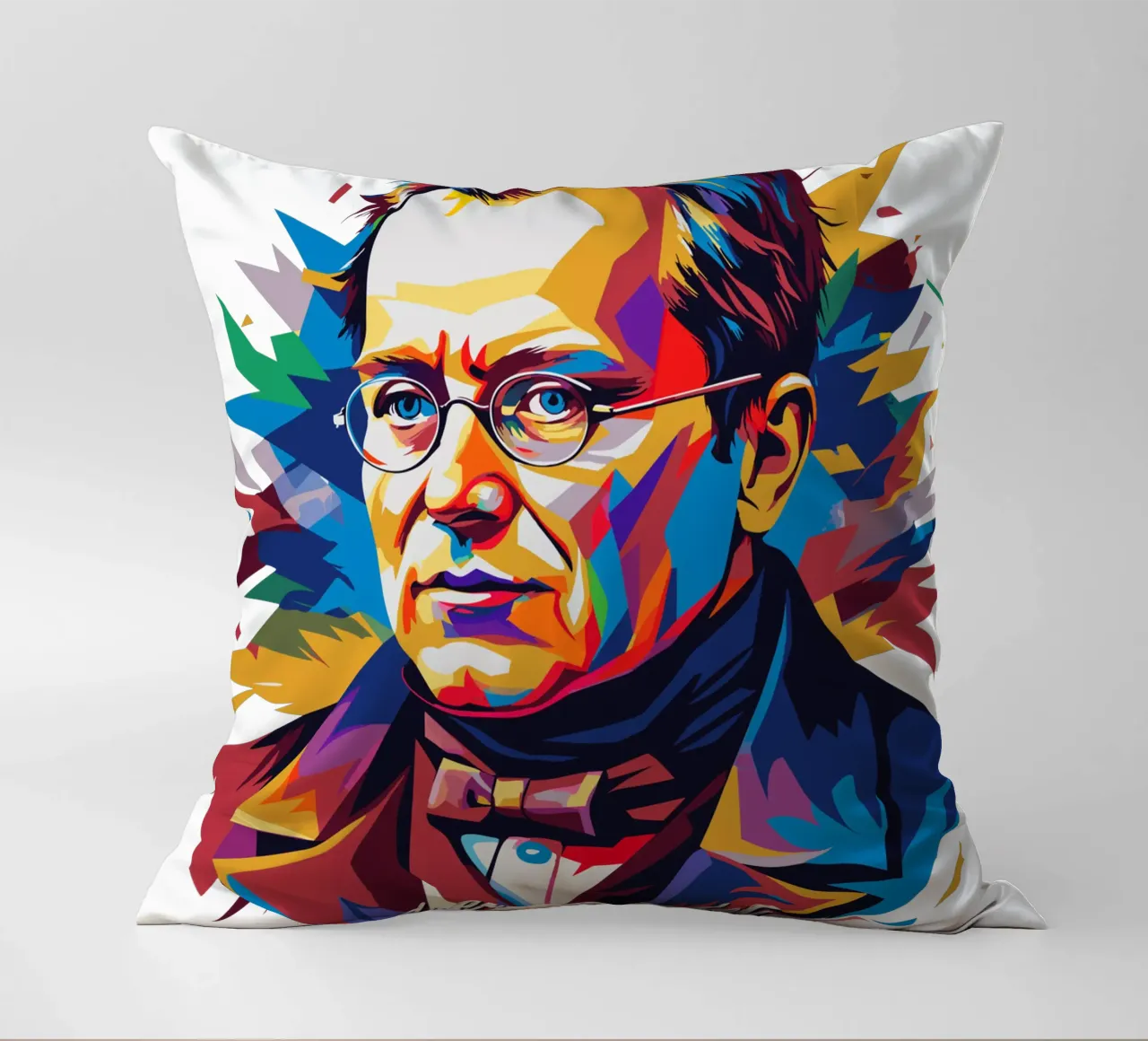 Gregor Mendel in WPAP Pop Art cuscino da vectorartnesia