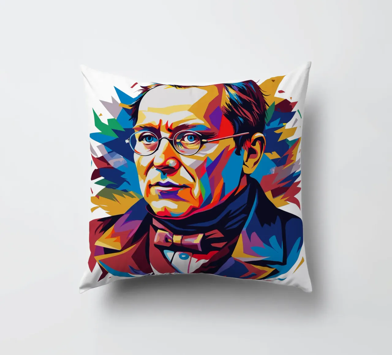 Gregor Mendel in WPAP Pop Art cuscino da vectorartnesia