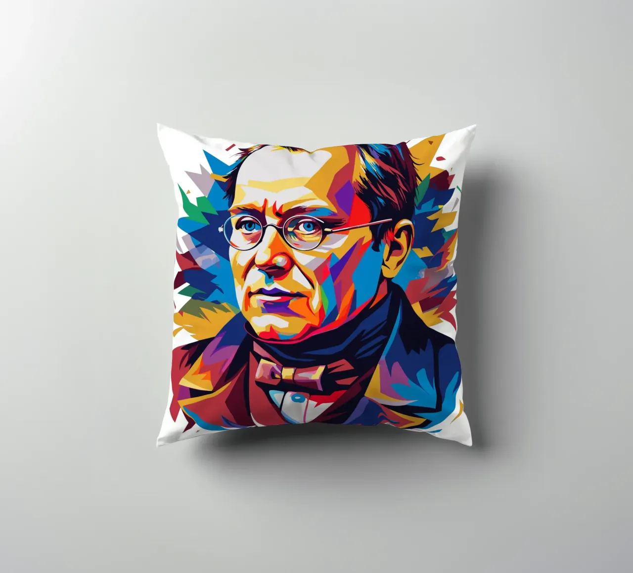 Gregor Mendel in WPAP Pop Art cuscino da vectorartnesia