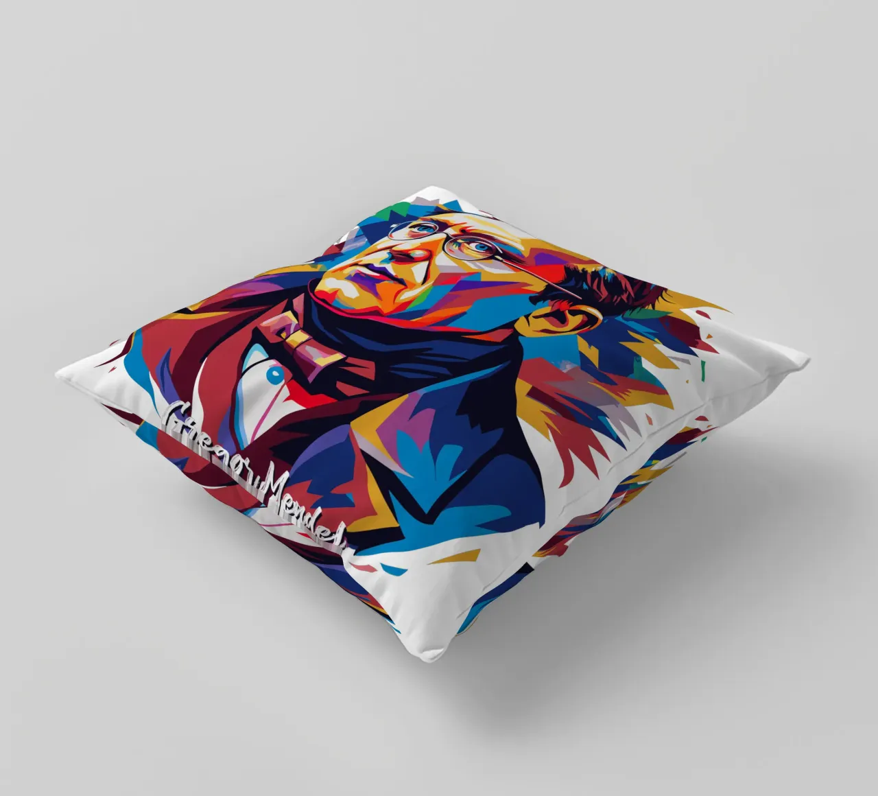 Gregor Mendel in WPAP Pop Art cuscino da vectorartnesia