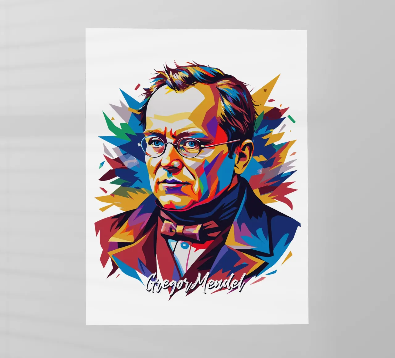 Gregor Mendel in WPAP Pop Art pellicola backlit da vectorartnesia