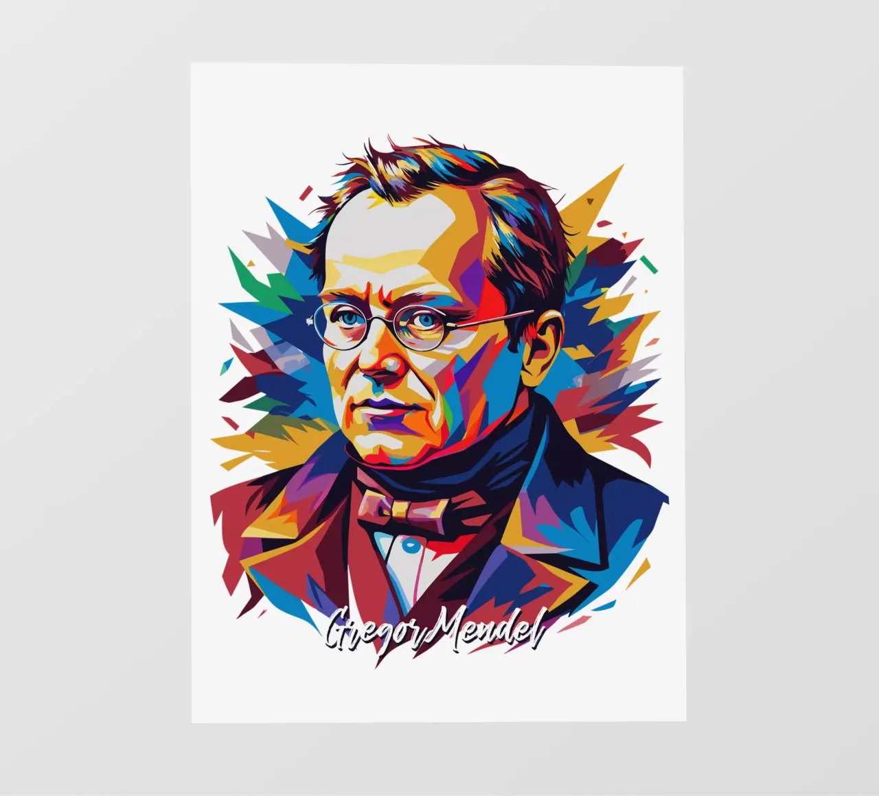 Gregor Mendel in WPAP Pop Art pellicola backlit da vectorartnesia