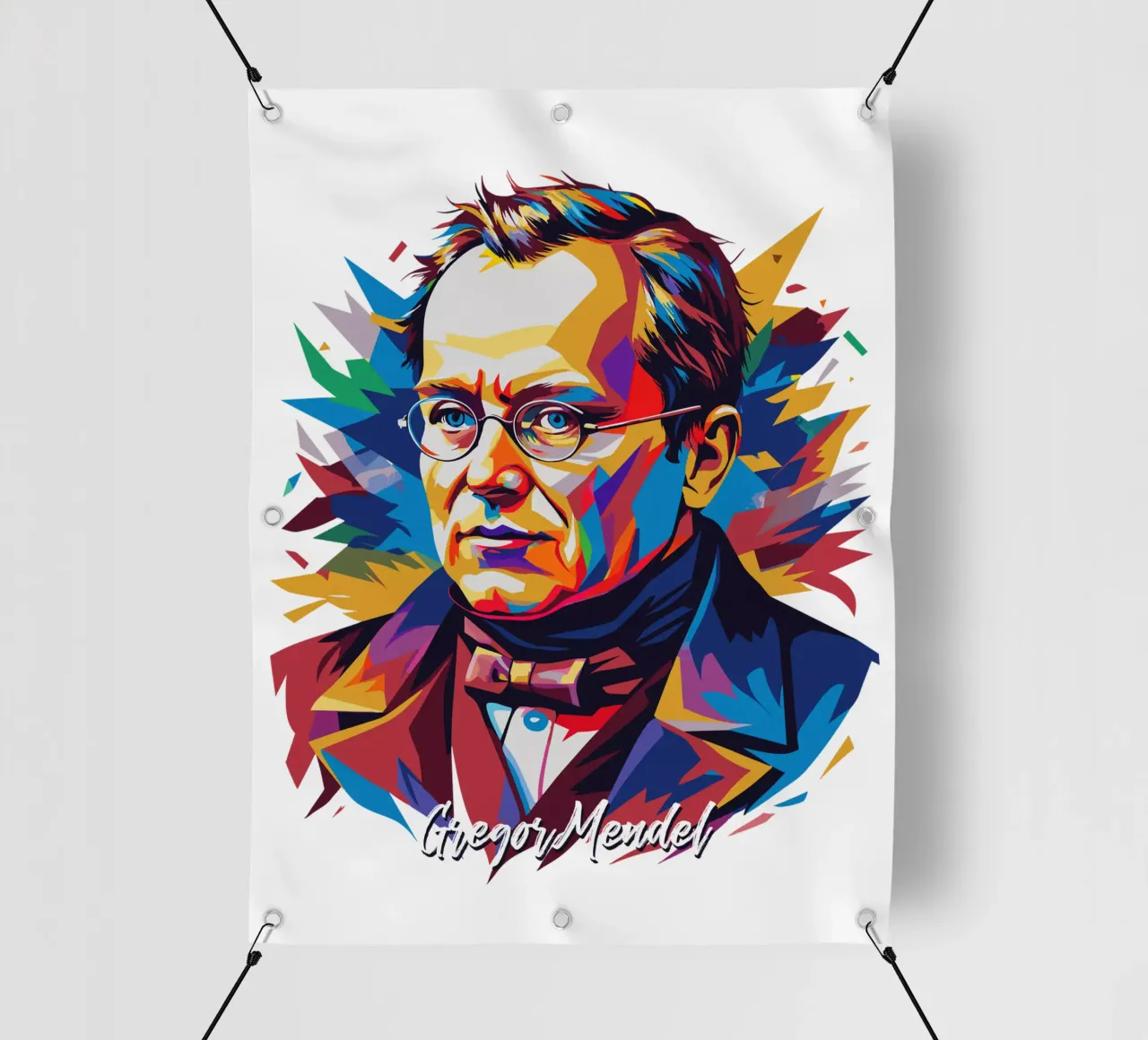 Gregor Mendel in WPAP Pop Art telo in pvc da vectorartnesia