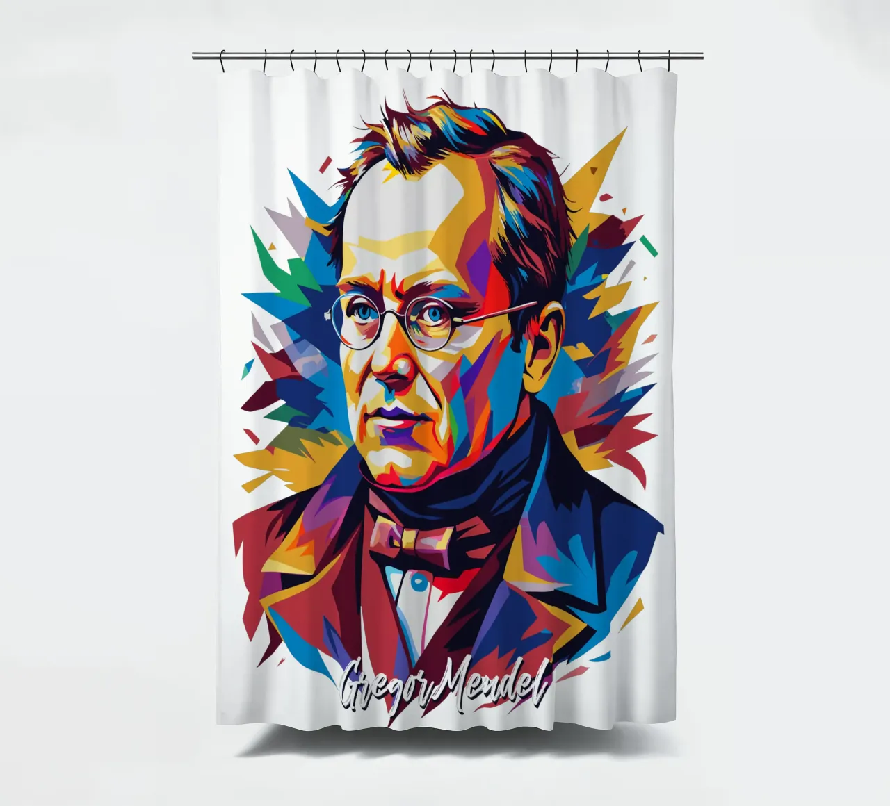 Gregor Mendel in WPAP Pop Art tenda da doccia da vectorartnesia