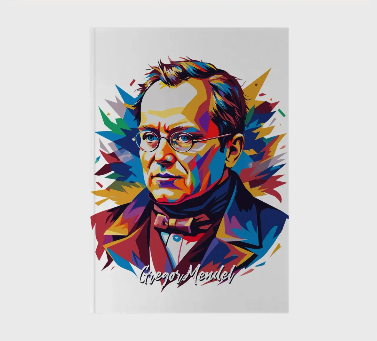 Gregor Mendel in WPAP Pop Art notebook by vectorartnesia