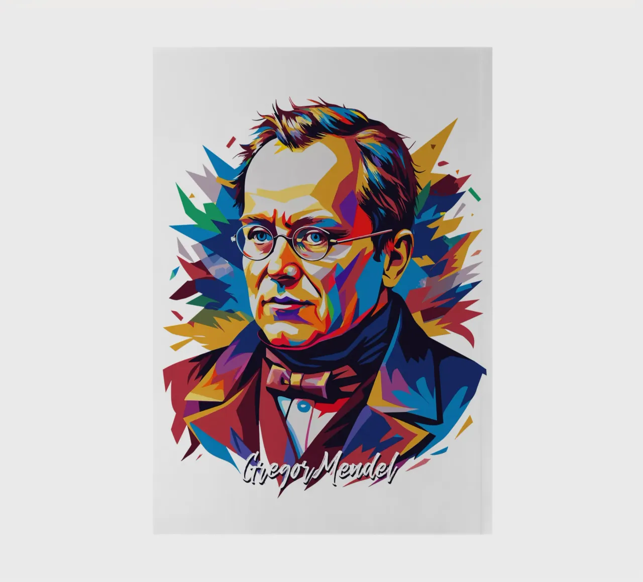 Gregor Mendel in WPAP Pop Art notebook by vectorartnesia