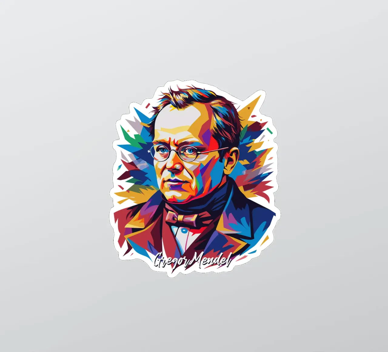 Gregor Mendel in WPAP Pop Art adesivo da vectorartnesia