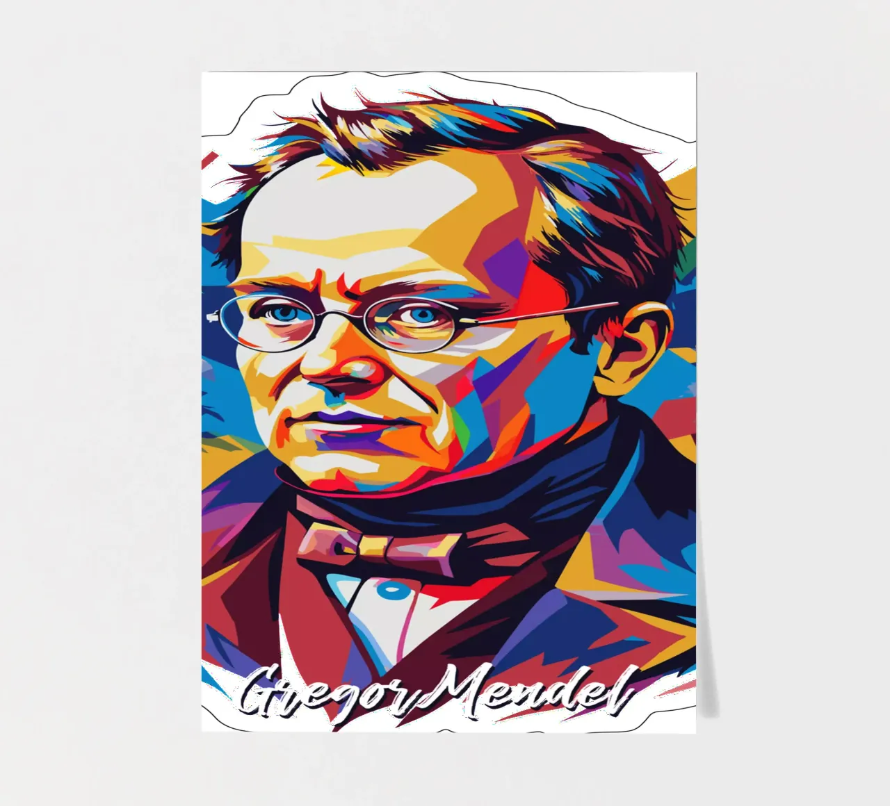Gregor Mendel in WPAP Pop Art foglio adesivo da vectorartnesia