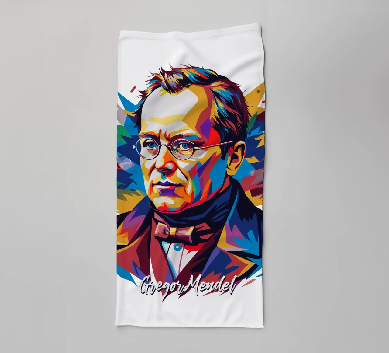 Gregor Mendel in WPAP Pop Art asciugamano da bagno da vectorartnesia