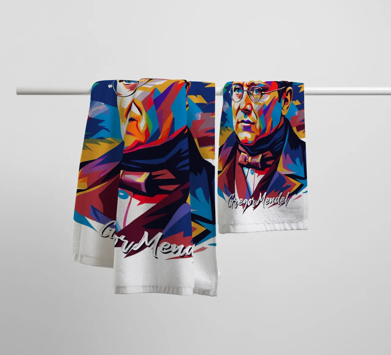 Gregor Mendel in WPAP Pop Art asciugamano da bagno da vectorartnesia