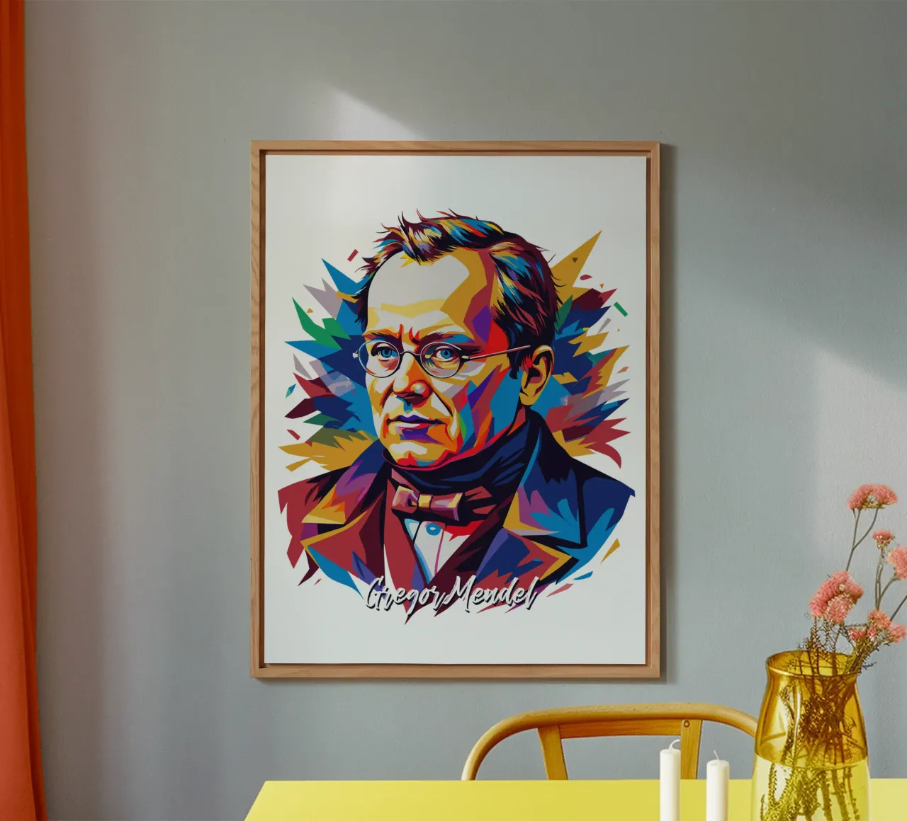 Gregor Mendel in WPAP Pop Art alluminio dibond da vectorartnesia