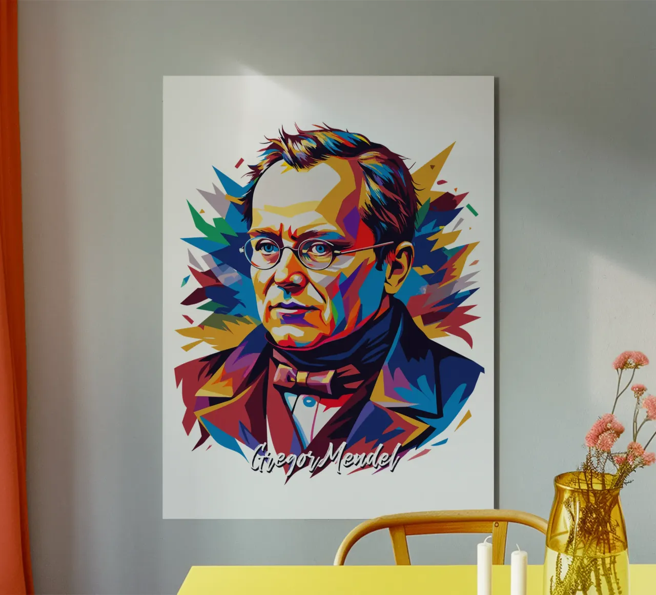 Gregor Mendel in WPAP Pop Art alluminio dibond da vectorartnesia