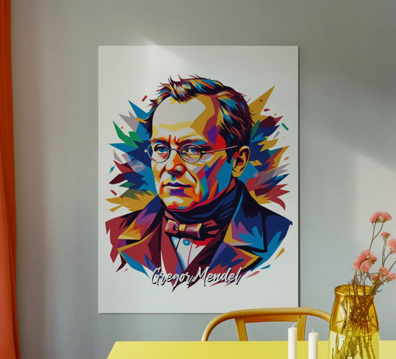 Gregor Mendel in WPAP Pop Art carta hahnemühle da vectorartnesia