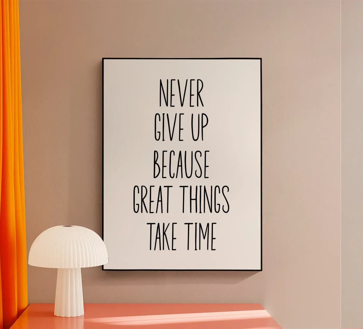 Never give up Acryl-Glas von Quotes on walls