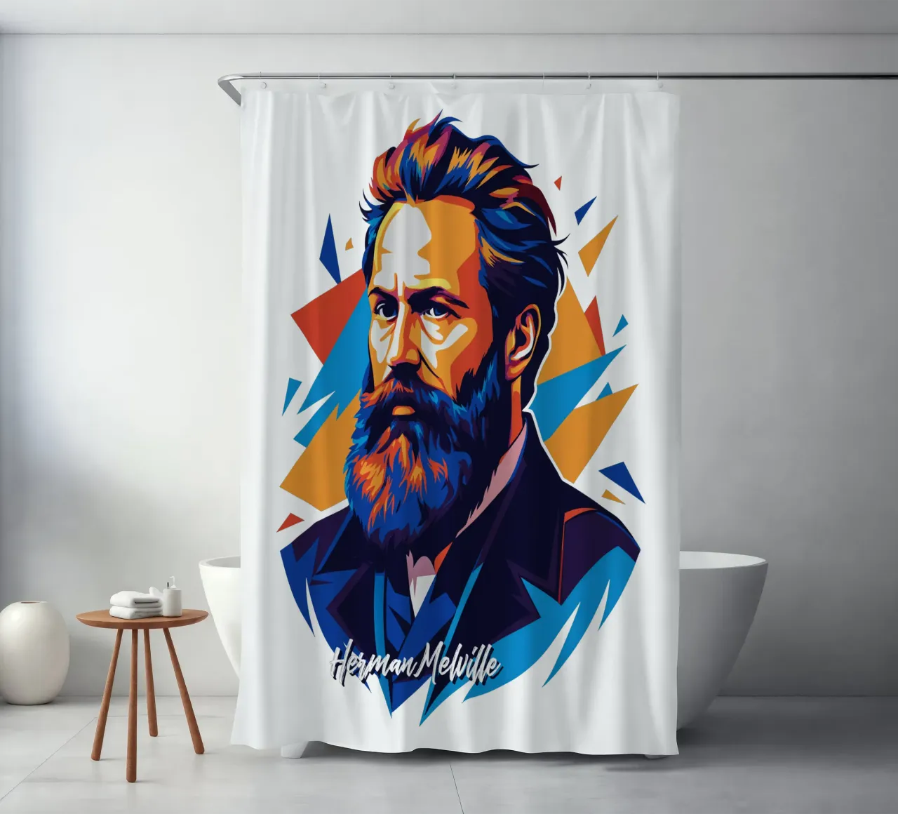 Herman Melville in WPAP Pop Art tenda da doccia da vectorartnesia