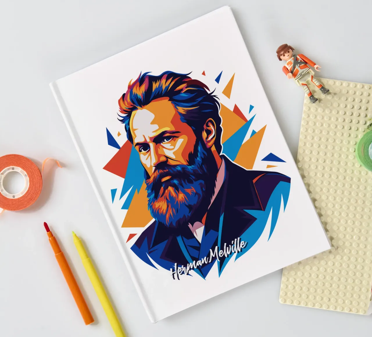 Herman Melville in WPAP Pop Art diario da vectorartnesia