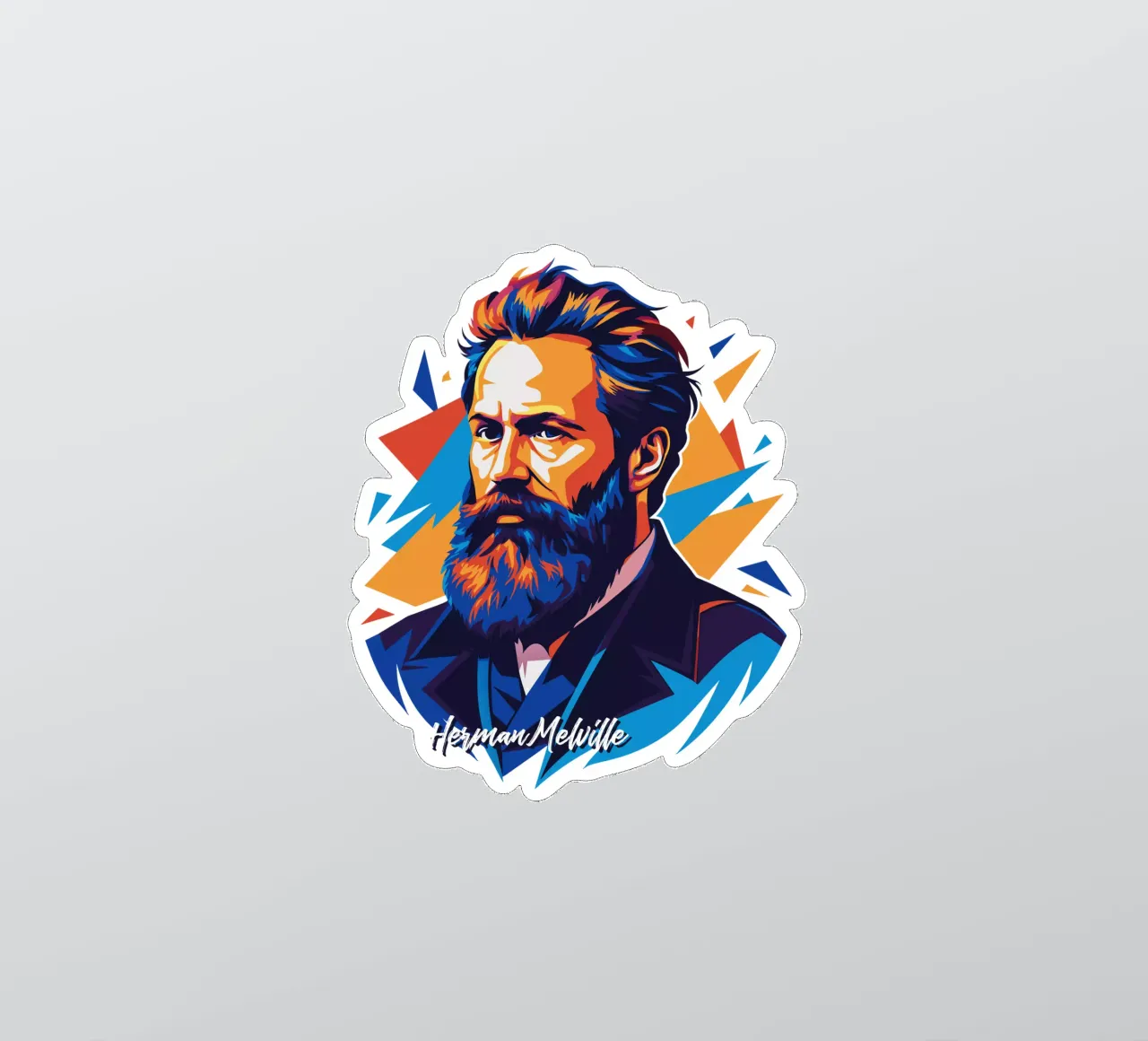 Herman Melville in WPAP Pop Art sticker by vectorartnesia