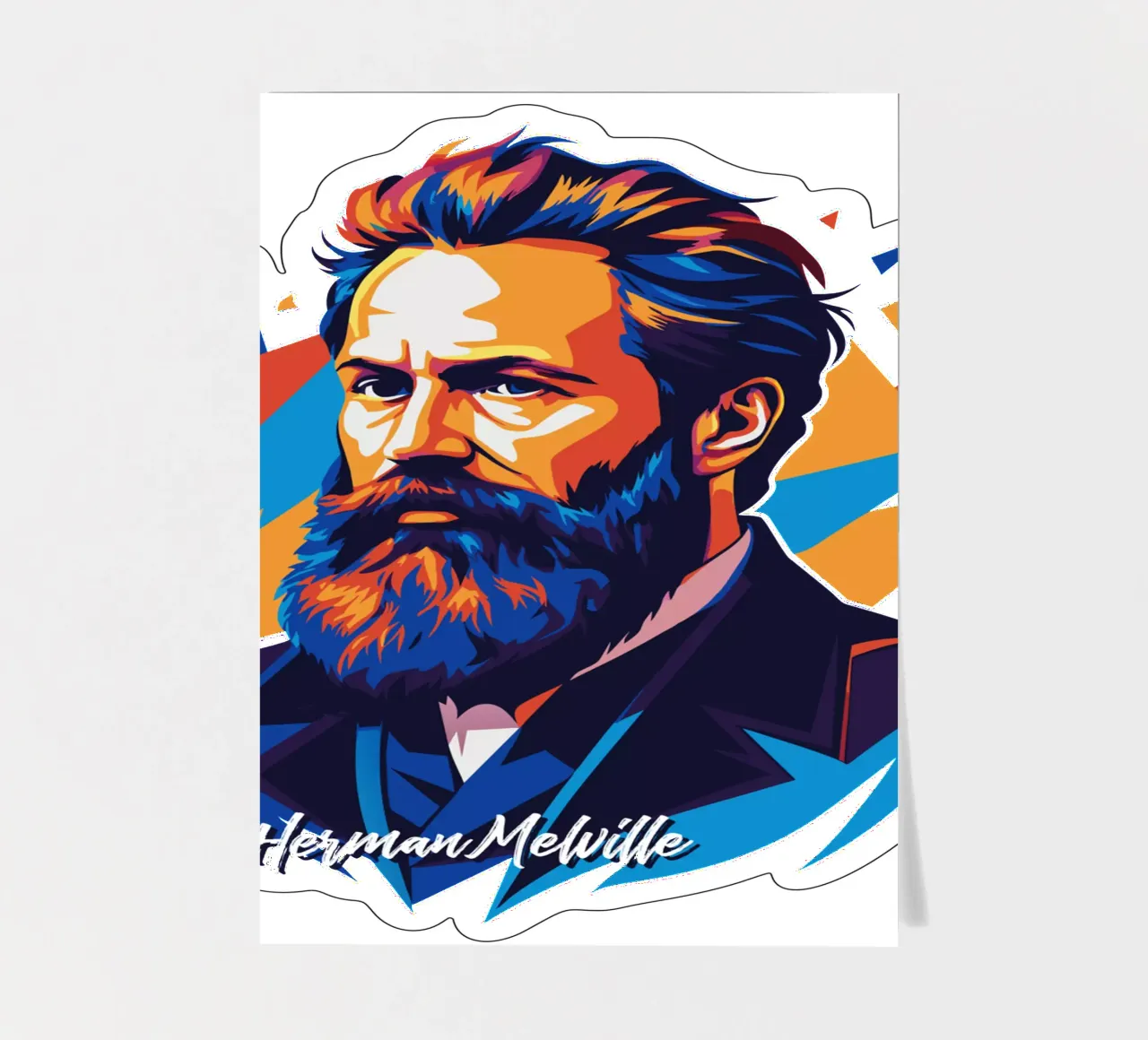 Herman Melville in WPAP Pop Art stickervel van vectorartnesia