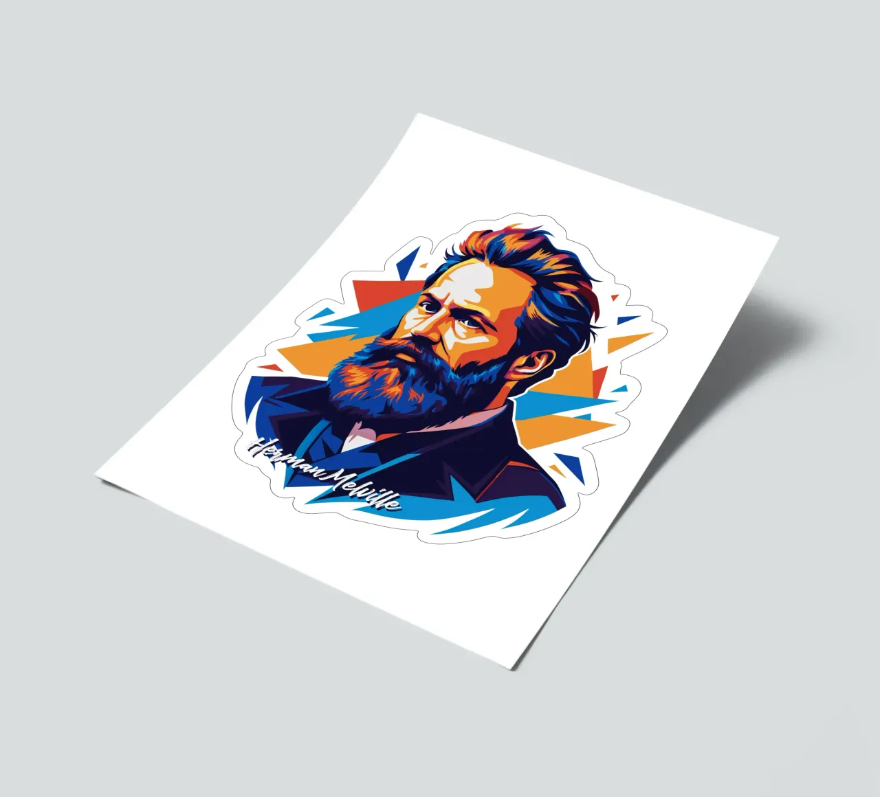 Herman Melville in WPAP Pop Art stickervel van vectorartnesia