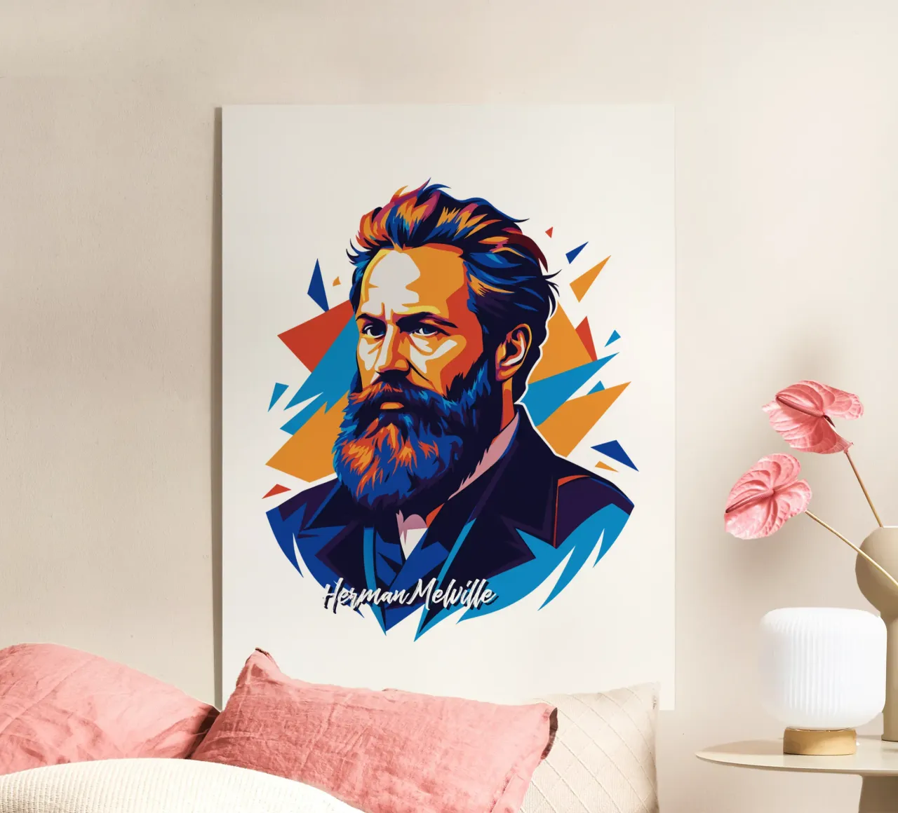 Herman Melville in WPAP Pop Art plexiglass da vectorartnesia