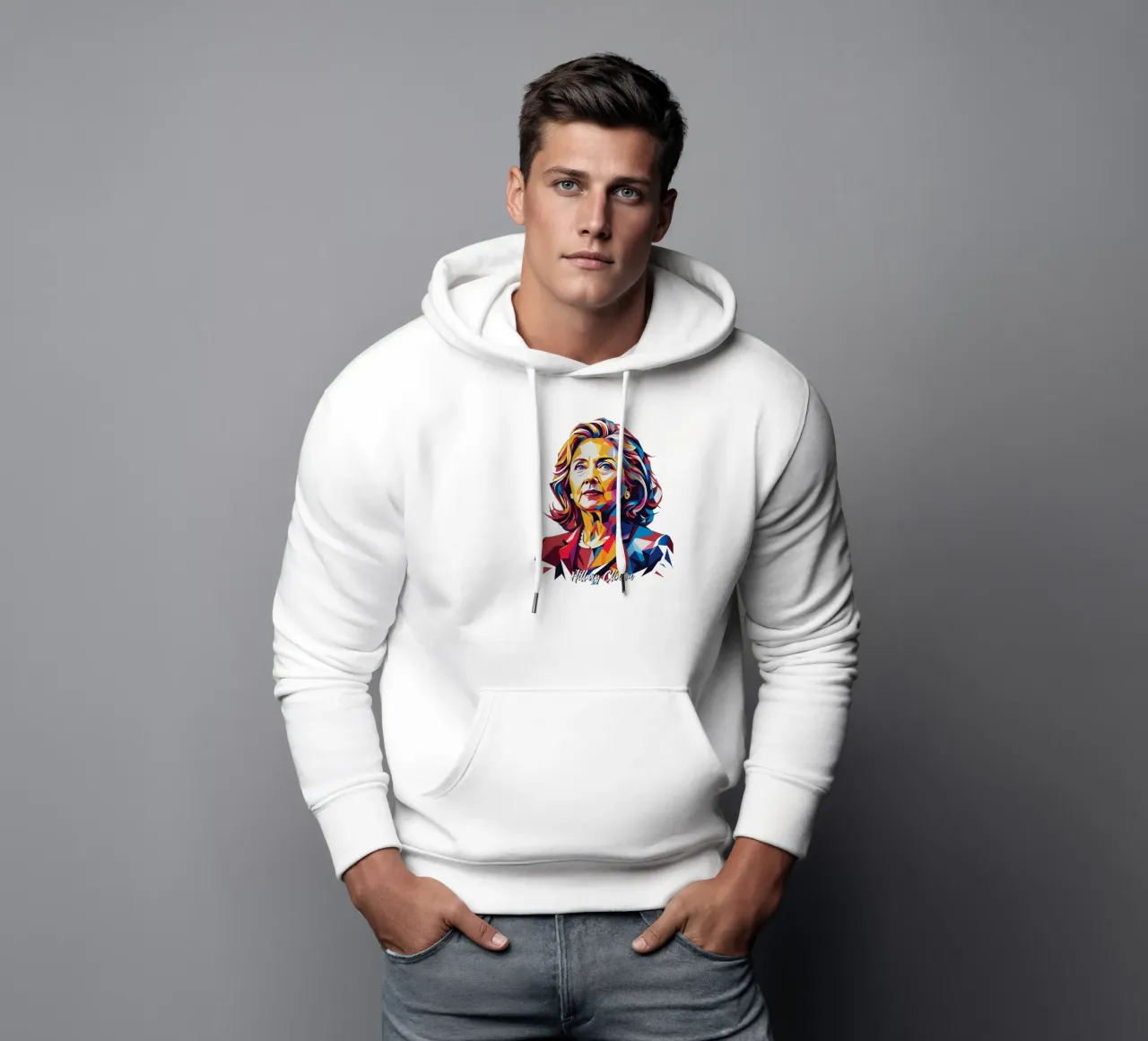 Hillary Clinton in WPAP Pop Art sudadera con capucha de vectorartnesia