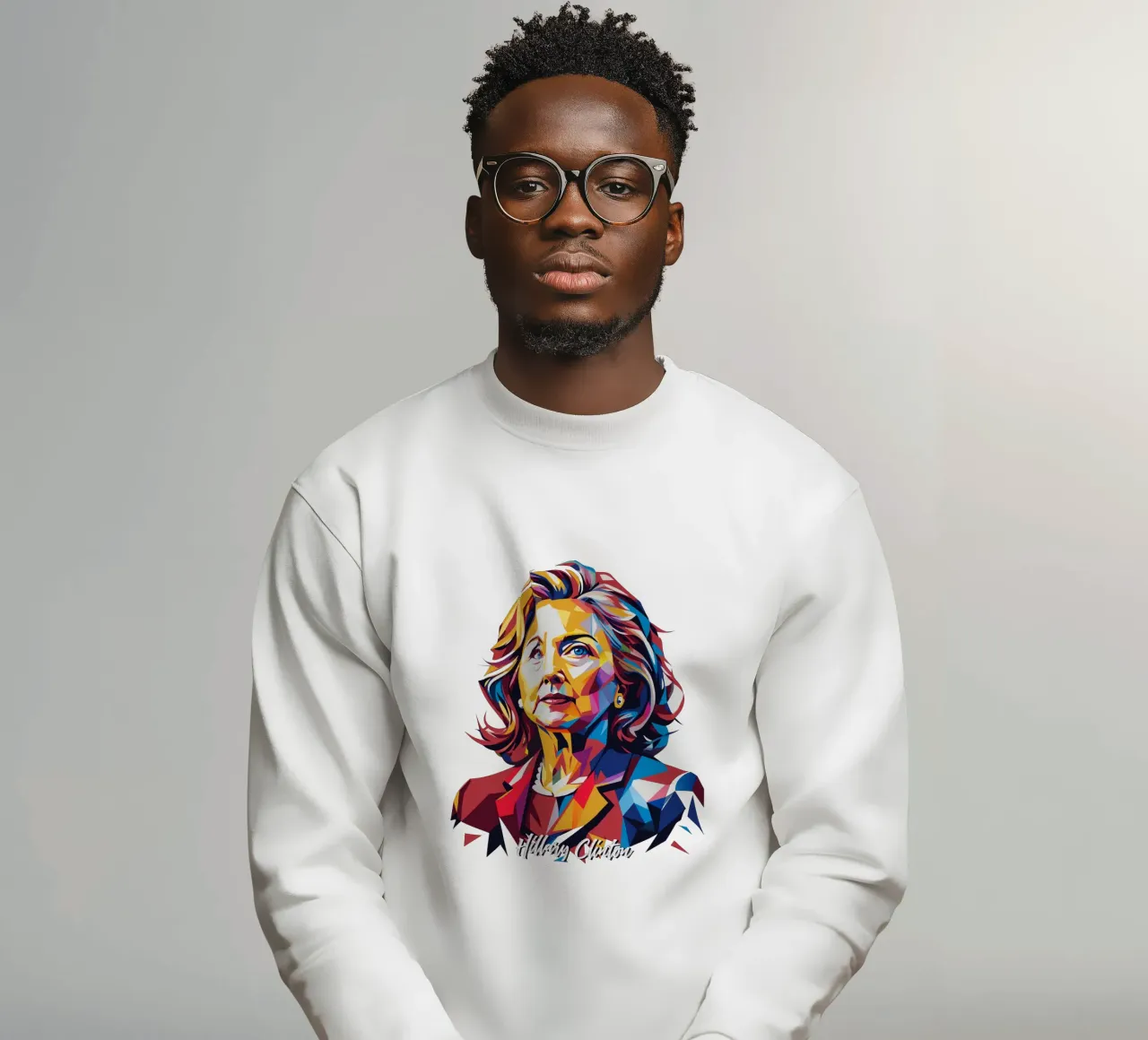 Hillary Clinton in WPAP Pop Art Sweatshirt von vectorartnesia